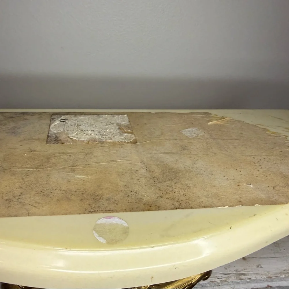 Vtg 1965s Gold Ornate Rose & Marble Wall Shelf Dart Syroco Hollywood Regency MCM